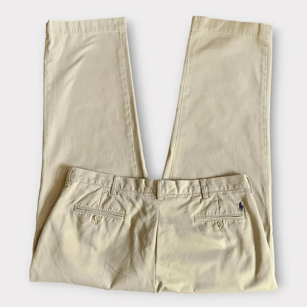 Polo Ralph Lauren Mens Preston Pant 38x30 Flat Front Chino Office Pony Logo